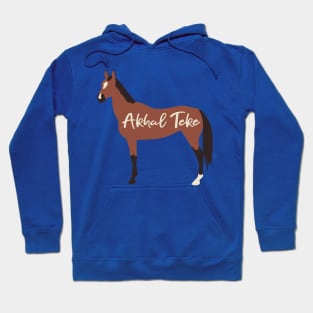 Bay Akhal Teke Horse Digital Minimal Cutout Silhouette Hoodie